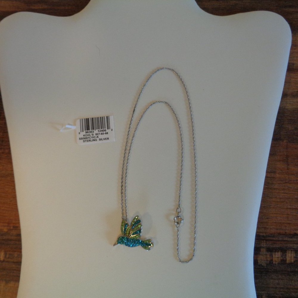 Artistique Sterling Silver Swarovski Crystal Bird Pendant w/Chain - Picture 11 of 13